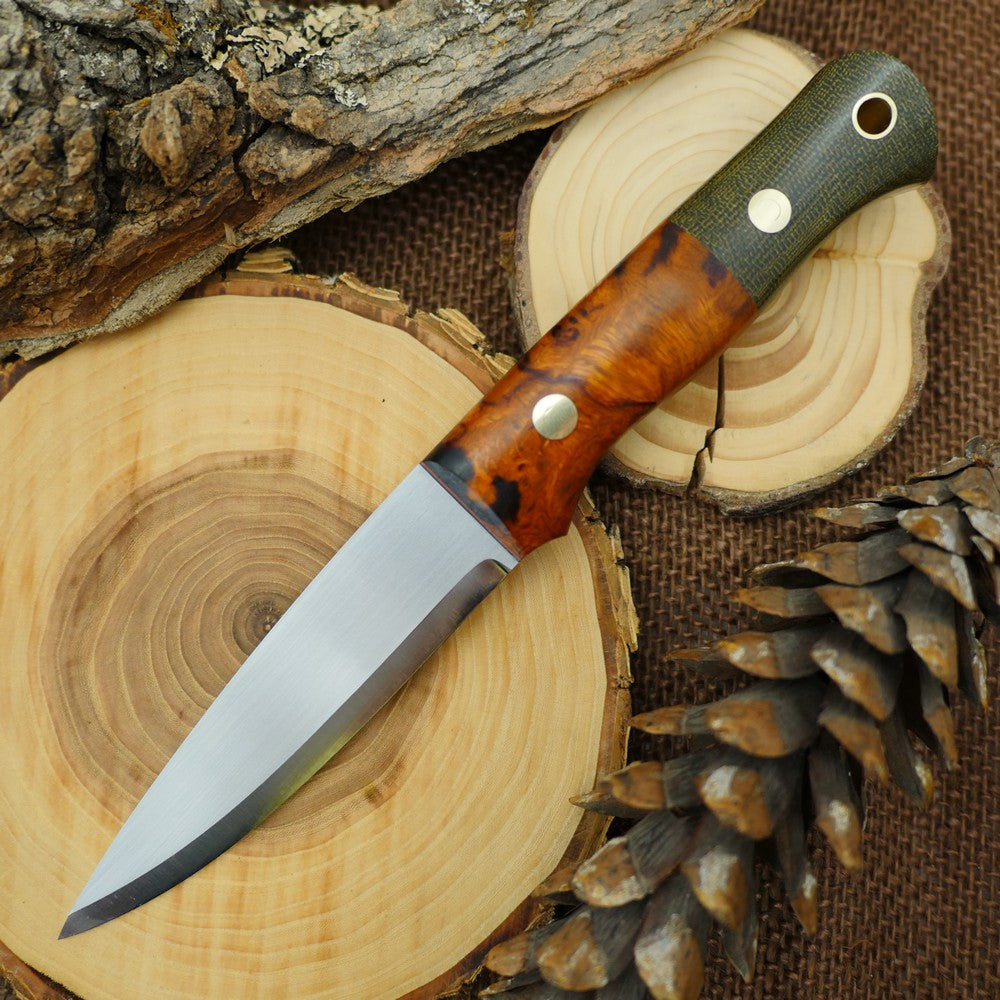 Classic: Ironwood Burl & Green Canvas - Adventure Sworn Bushcraft Co.