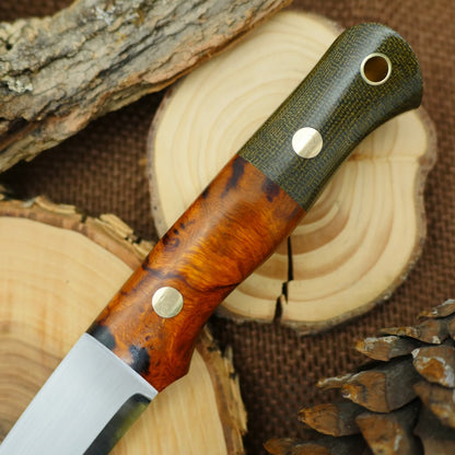 Classic: Ironwood Burl & Green Canvas - Adventure Sworn Bushcraft Co.