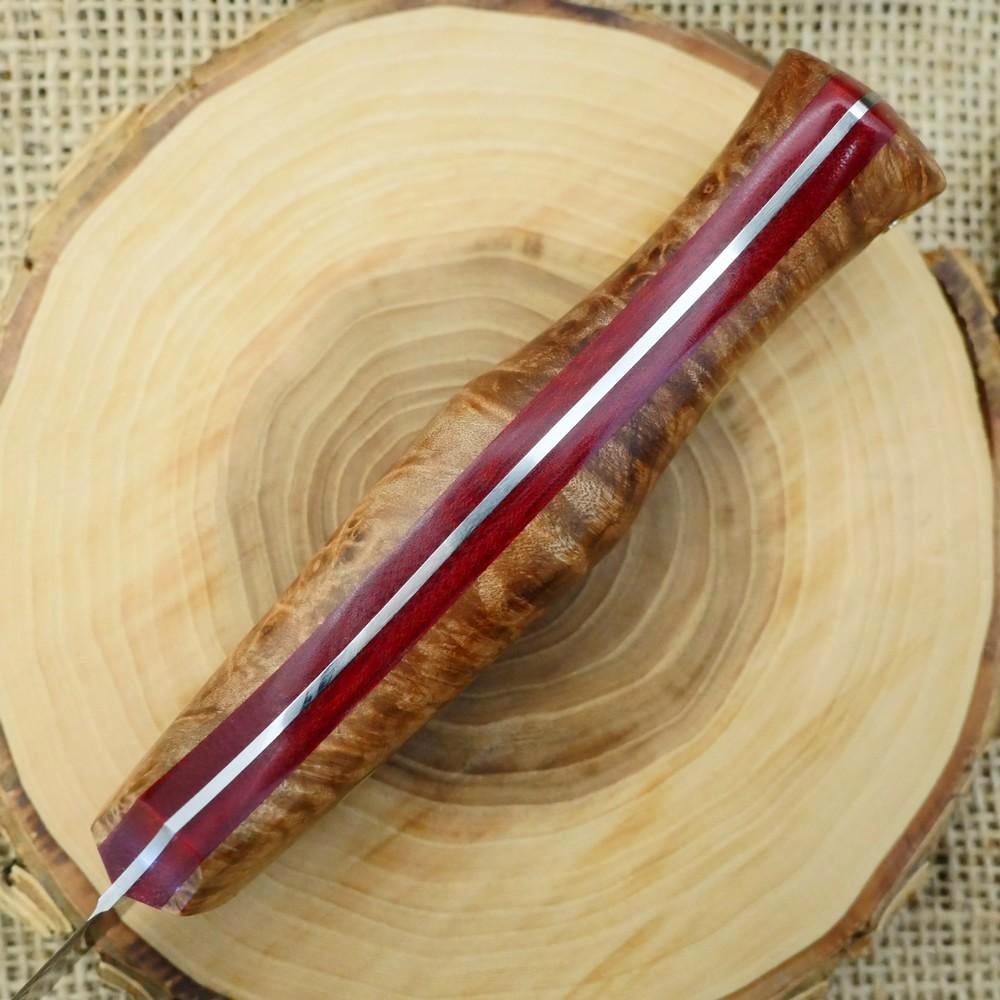 Fisherman: Maple Burl & Red Canvas - Adventure Sworn Bushcraft Co.