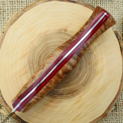 Fisherman: Maple Burl & Red Canvas - Adventure Sworn Bushcraft Co.