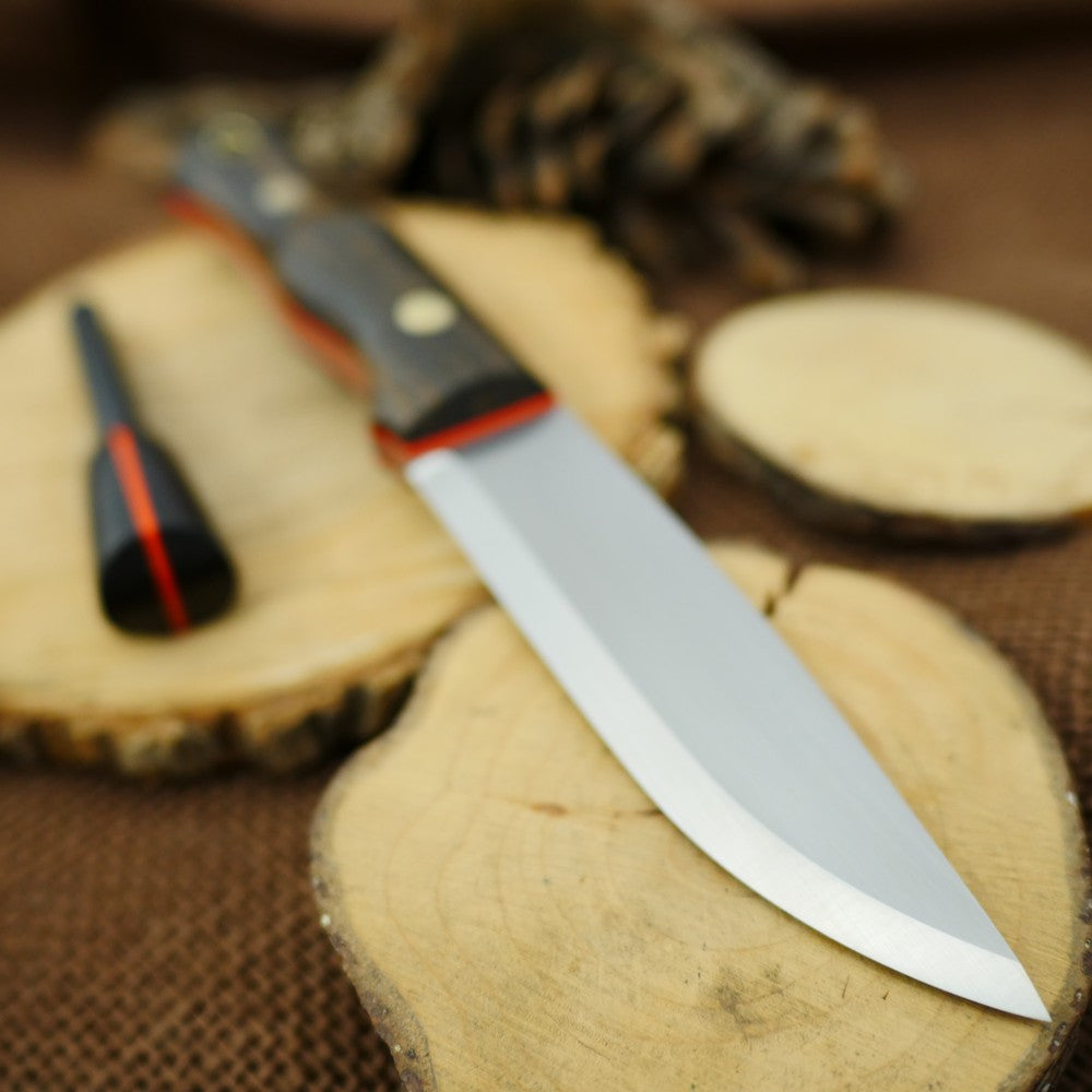 CPM 3V Explorer: Bog Oak, Orange G10 & Matching Firesteel - Adventure Sworn Bushcraft Co.