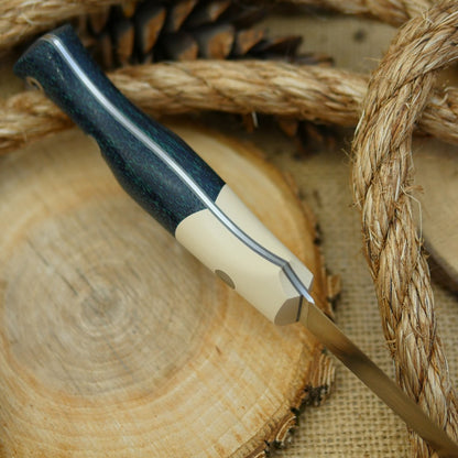 Fisherman: Navy Blue Burlap & Ivory Paper Bolster - Adventure Sworn Bushcraft Co.