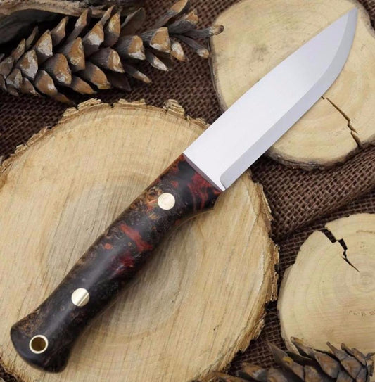 CPM3V Explorer: Black & Red Box Elder Burl - Adventure Sworn Bushcraft Co.