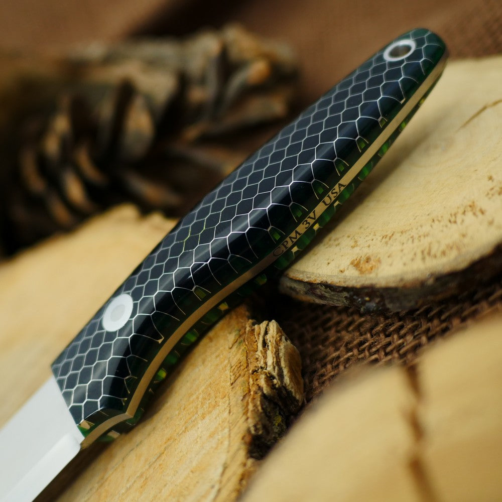 CPM 3V Hiker: Green C-tek & Black - Adventure Sworn Bushcraft Co.