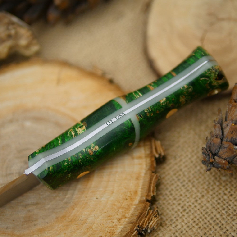 Explorer: Green Box Elder Burl & Green Moonglow - Adventure Sworn Bushcraft Co.