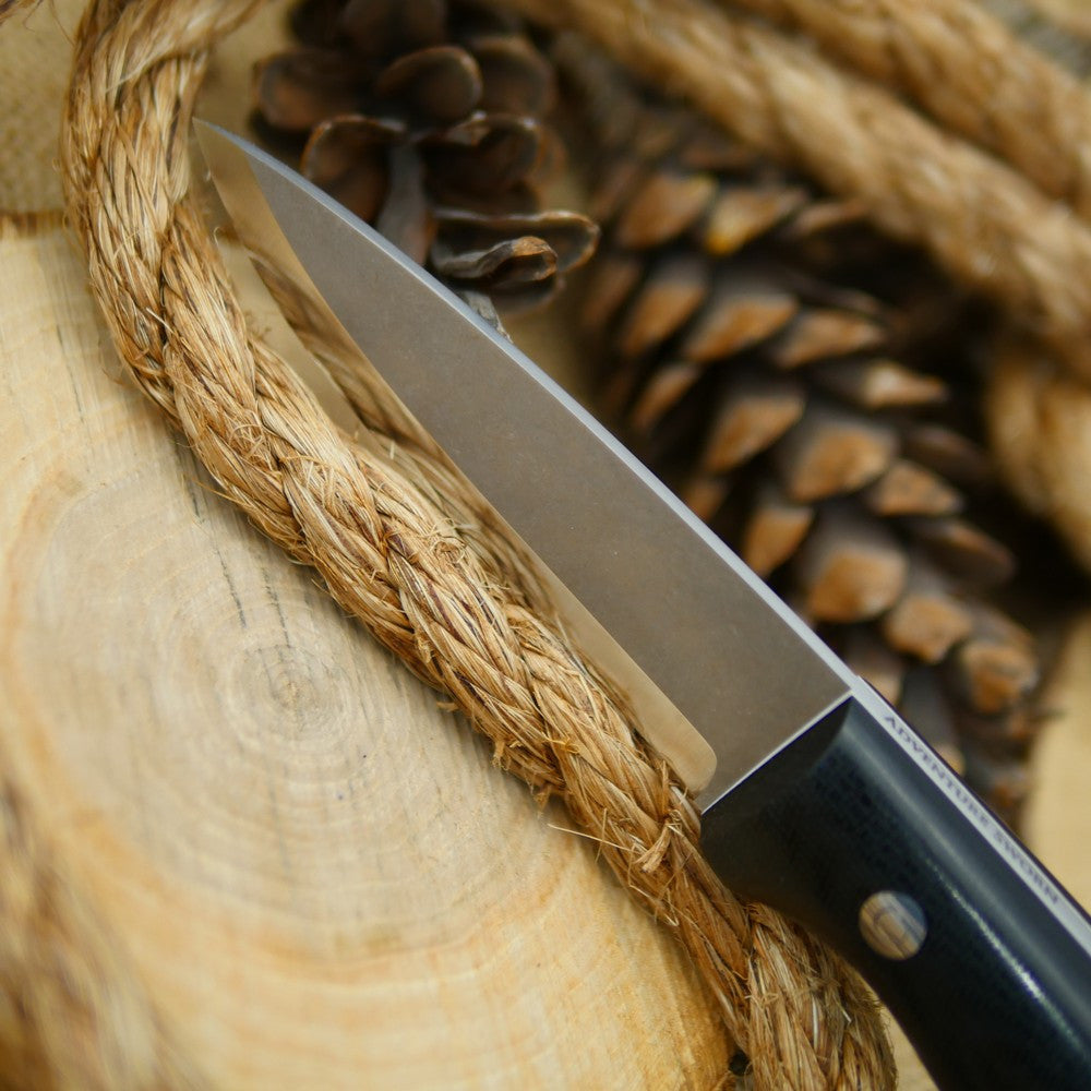 Classic: Black Canvas Micarta with Stonewash Finish - Adventure Sworn Bushcraft Co.