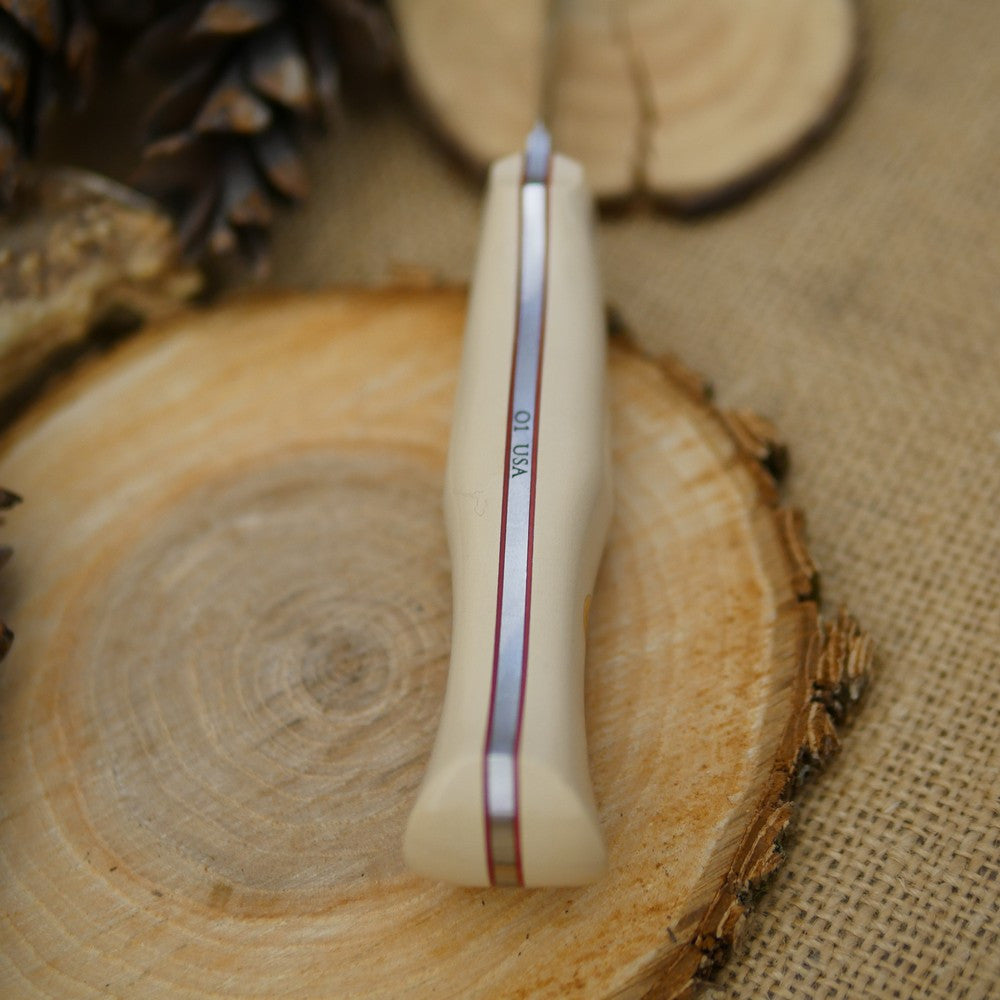 Classic: Ivory Paper Micarta & Cinnamon Liners - Adventure Sworn Bushcraft Co.