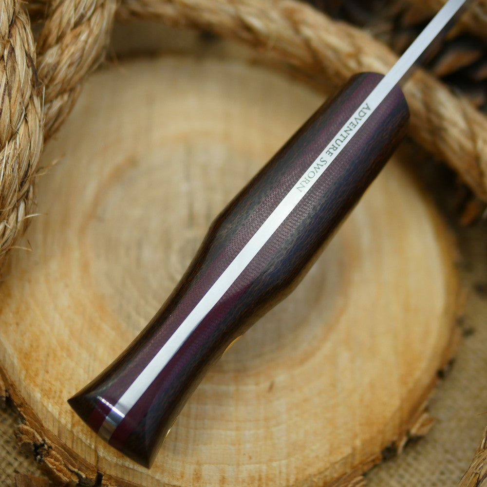 Classic: Barbwire Micarta & Maroon Canvas - Adventure Sworn Bushcraft Co.