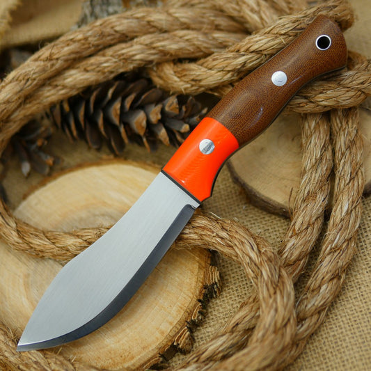 Guide: Natural Brown Canvas & Hunter Orange G10 Bolster - Adventure Sworn Bushcraft Co.