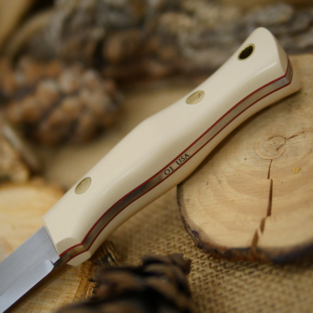 Classic: Ivory Paper Micarta & Cinnamon Liners - Adventure Sworn Bushcraft Co.