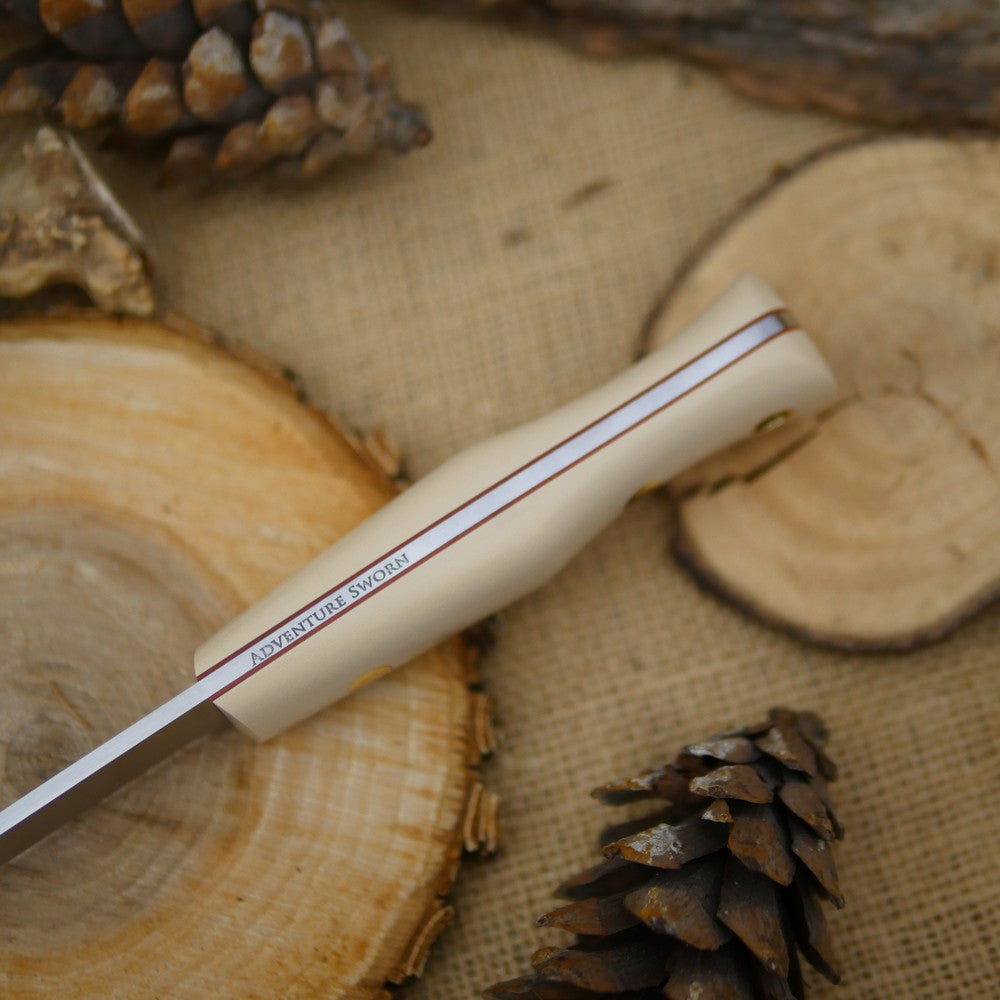 Classic: Ivory Paper Micarta & Cinnamon Liners - Adventure Sworn Bushcraft Co.