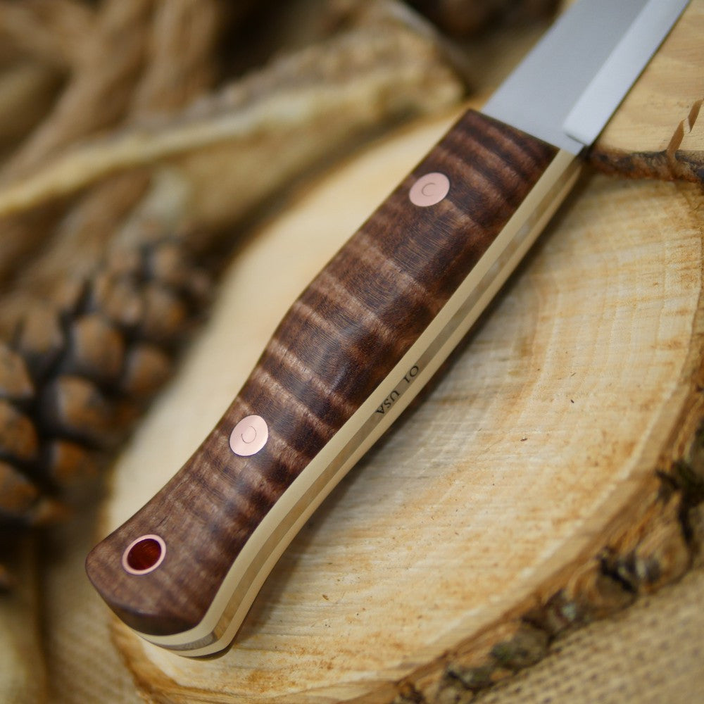 Woodcrafter: Brown Curly Maple & Ivory Paper - Adventure Sworn Bushcraft Co.