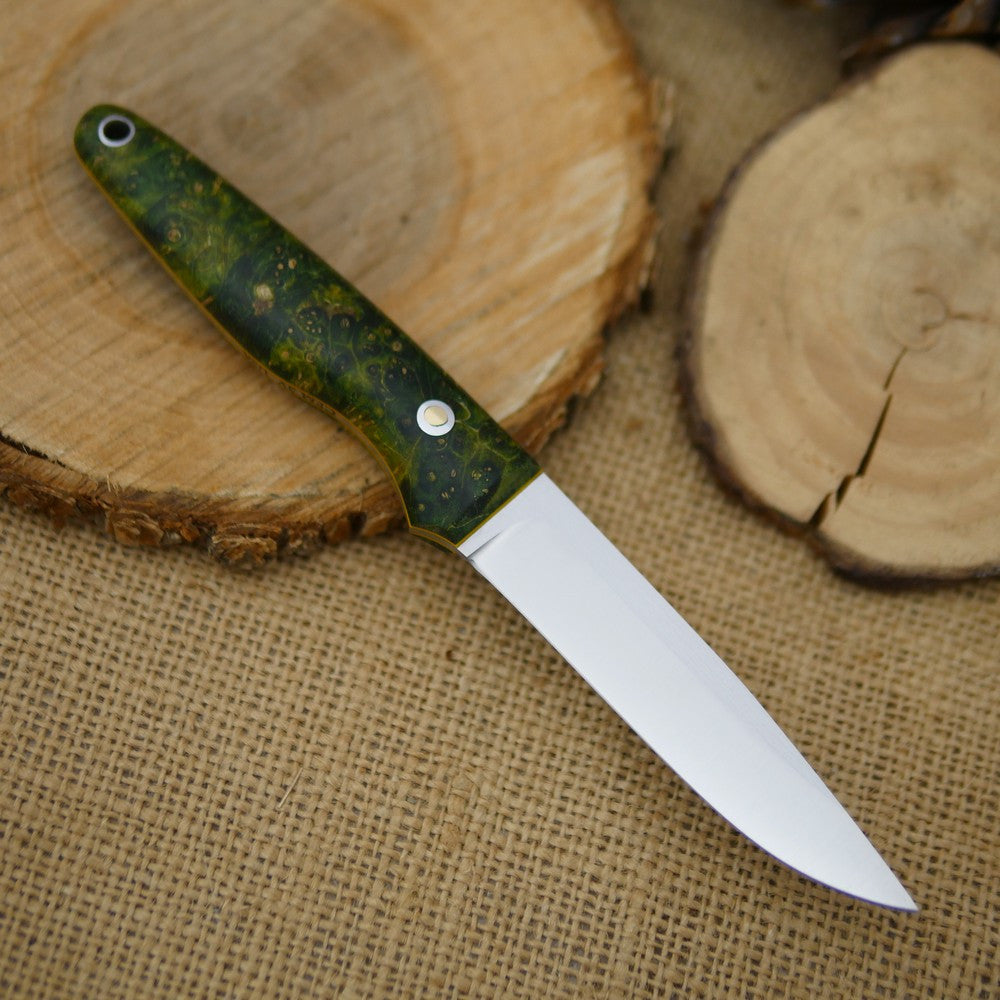 Hiker: Green & Yellow Dyed Box Elder Burl - Adventure Sworn Bushcraft Co.