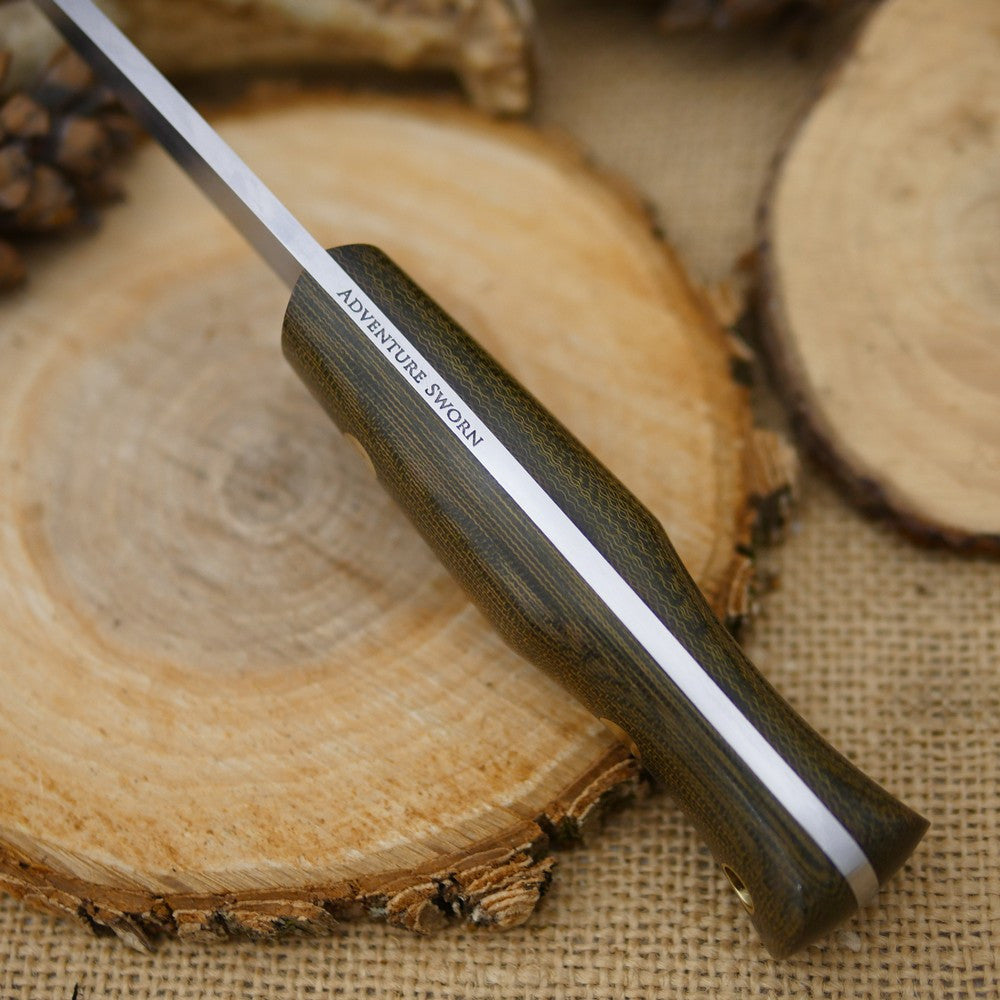 Classic: Green Canvas Micarta, 1/8 thick - Adventure Sworn Bushcraft Co.