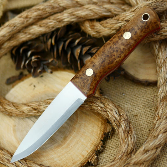 Classic: Black Ash Burl & Red Linen - Adventure Sworn Bushcraft Co.