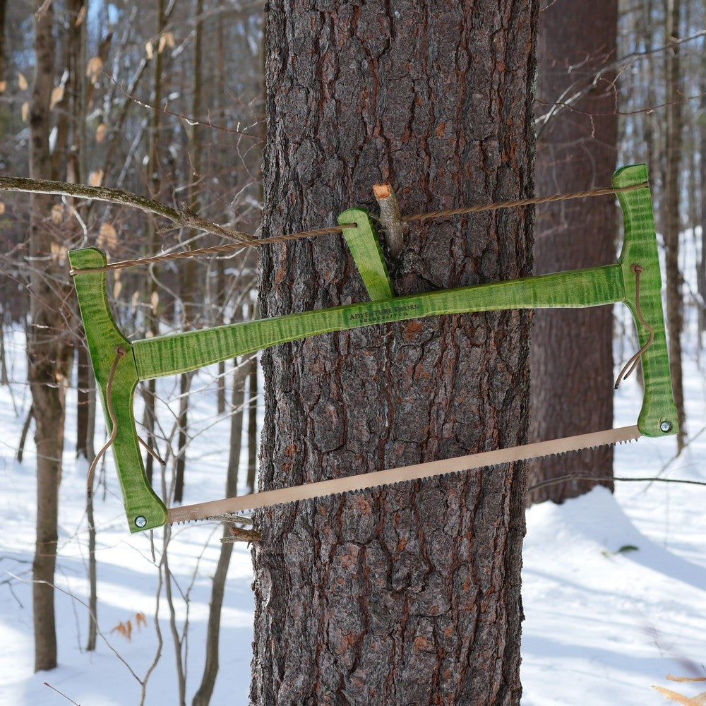 Custom Bucksaw: Spring Green Curly Maple - Adventure Sworn Bushcraft Co.