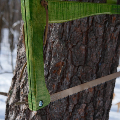 Custom Bucksaw: Spring Green Curly Maple - Adventure Sworn Bushcraft Co.