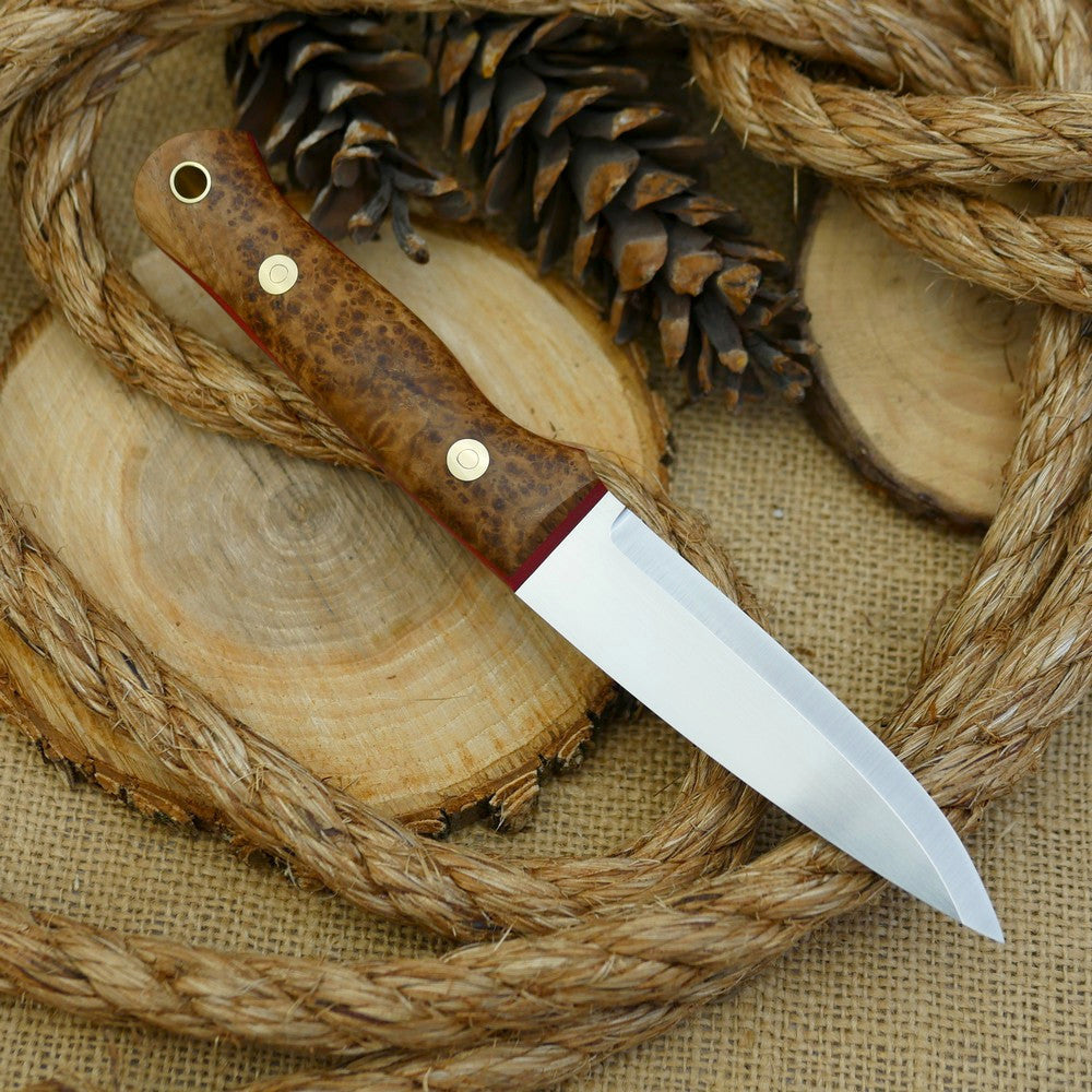 Classic: Black Ash Burl & Red Linen - Adventure Sworn Bushcraft Co.