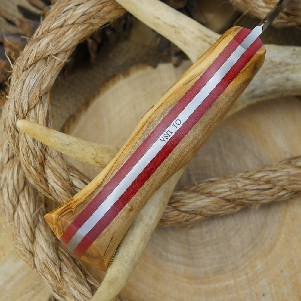 Classic: Olivewood & Red Linen - Adventure Sworn Bushcraft Co.