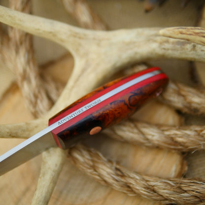 Walker: Ironwood Burl & Bright Red Linen