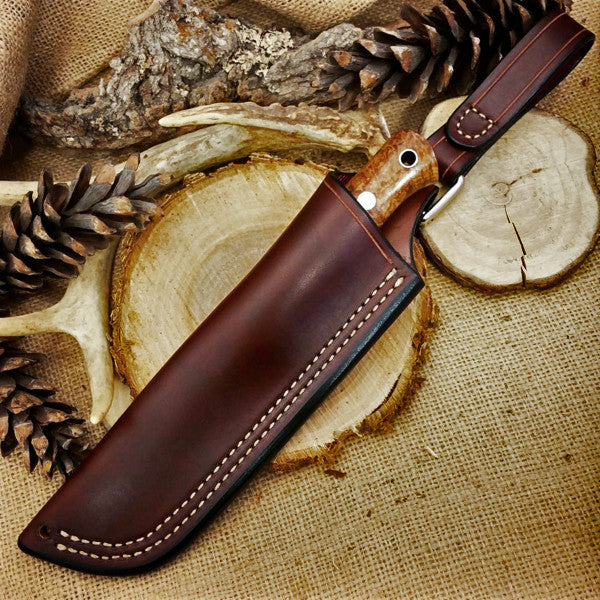 Hand Crafted Custom Sheath For Large Custom Knife by Alamo Custom