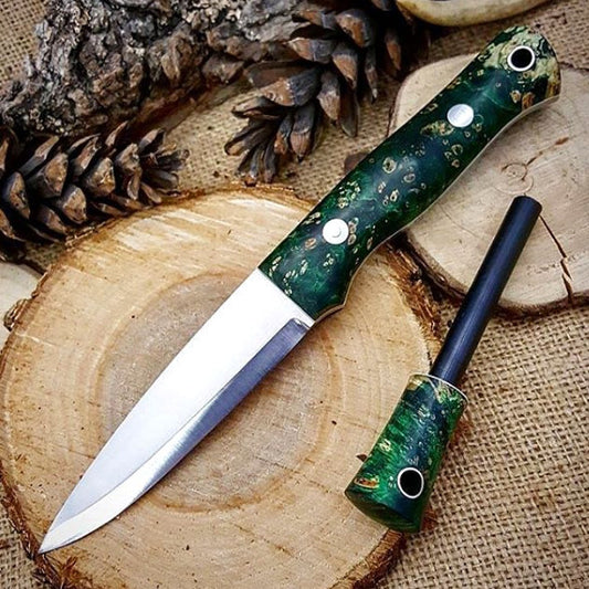 Classic 013: Stabilized Green Box Elder Burl - Adventure Sworn Bushcraft Co.