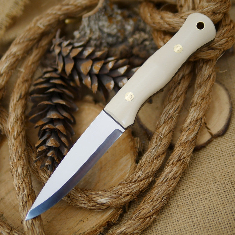 Mountaineer 3V: Ivory Paper & Green Canvas Micarta