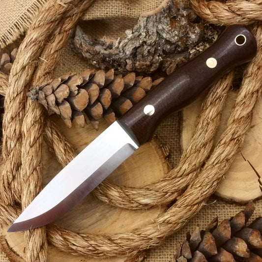Explorer: 5/32 CPM 3V, Dark Brown Burlap & Green Canvas Micarta - Adventure Sworn Bushcraft Co.