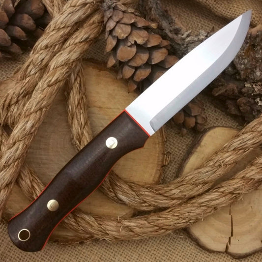 Explorer: 5/32 CPM 3V, Dark Brown Burlap & Hunter Orange G10 - Adventure Sworn Bushcraft Co.