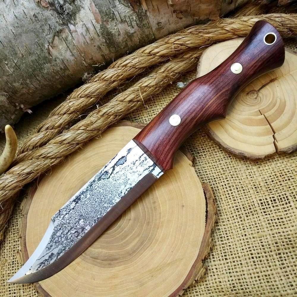 (Sold) TDK: Saddle Knife, Stabilized Cedar