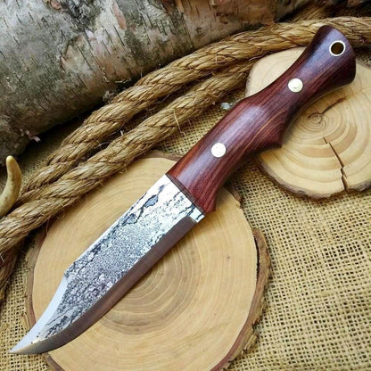 (Sold) TDK: Saddle Knife, Stabilized Cedar