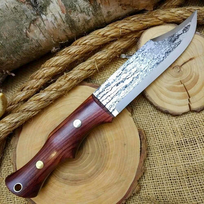(Sold) TDK: Saddle Knife, Stabilized Cedar