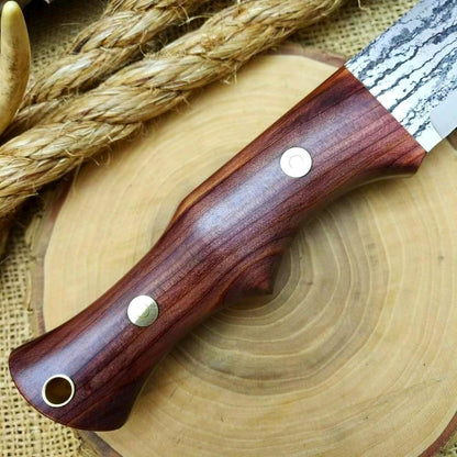 (Sold) TDK: Saddle Knife, Stabilized Cedar