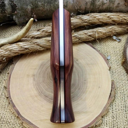 (Sold) TDK: Saddle Knife, Stabilized Cedar