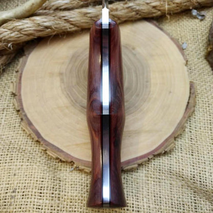 (Sold) TDK: Saddle Knife, Stabilized Cedar