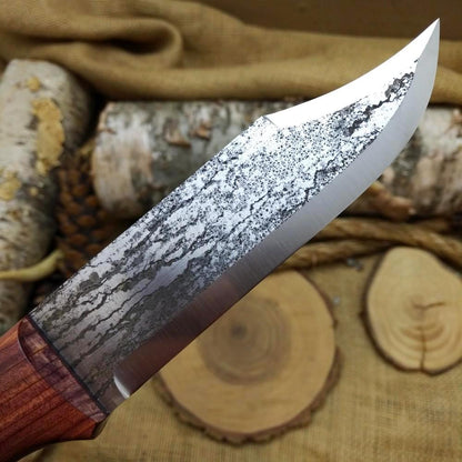 (Sold) TDK: Saddle Knife, Stabilized Cedar