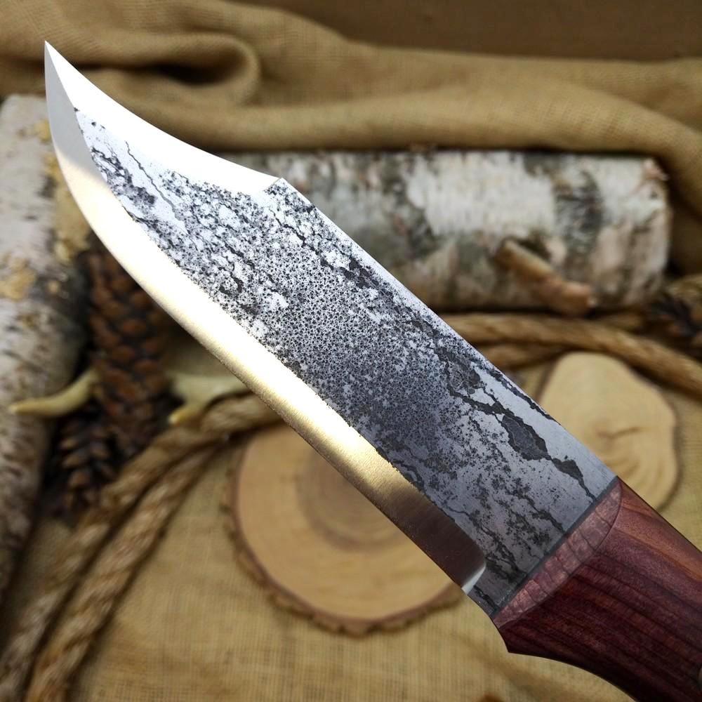 (Sold) TDK: Saddle Knife, Stabilized Cedar