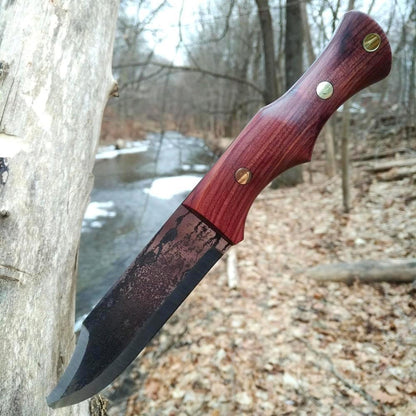 (Sold) TDK: Saddle Knife, Stabilized Cedar